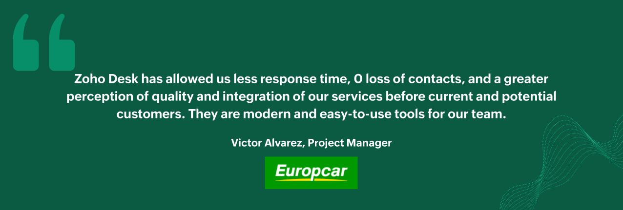 Zoho Desk Testimonial - Europcar